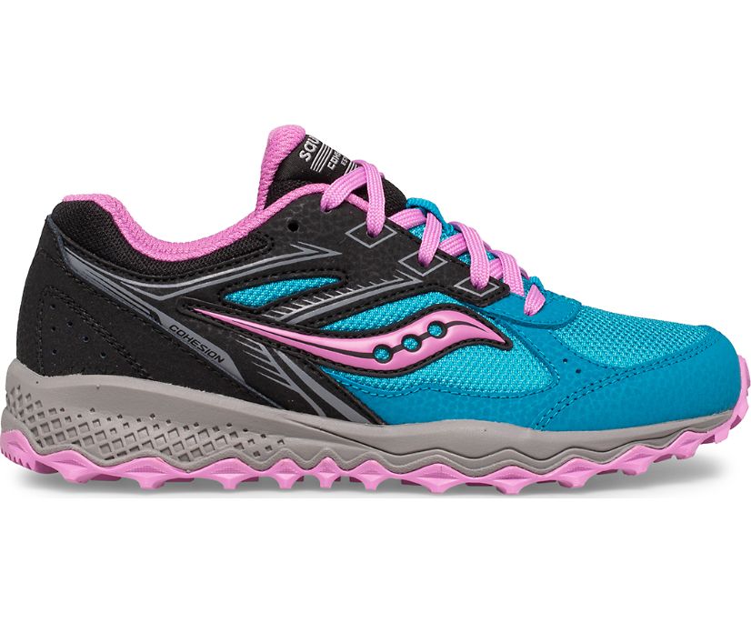 Kids' Saucony Cohesion Tr14 Lace Sneakers Blue / Pink / Black | Singapore 855VRWD